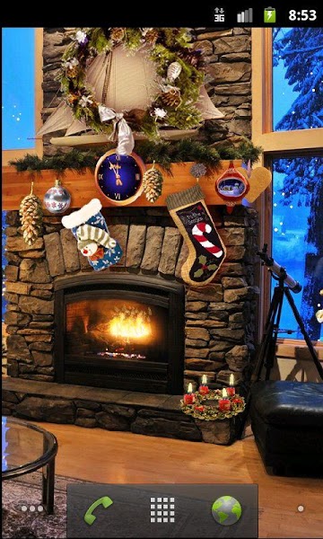 Christmas Fireplace LWP Deluxe Apk
